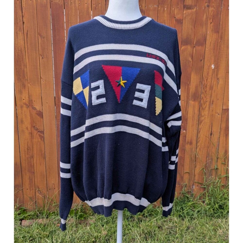 Old Money New England Coastal Knit Crewneck Sweater Polo Country Club